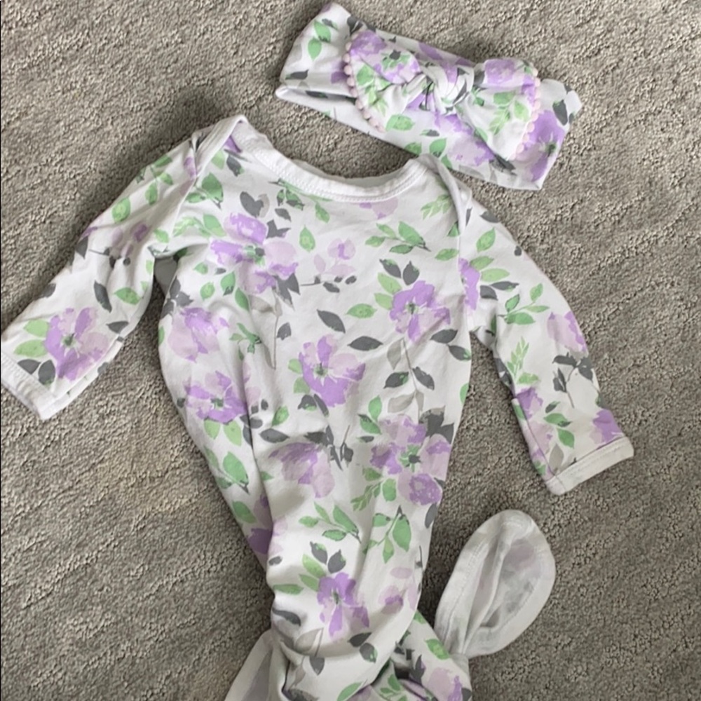 Baby tie swaddle gown